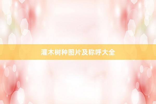 灌木树种图片及称呼大全